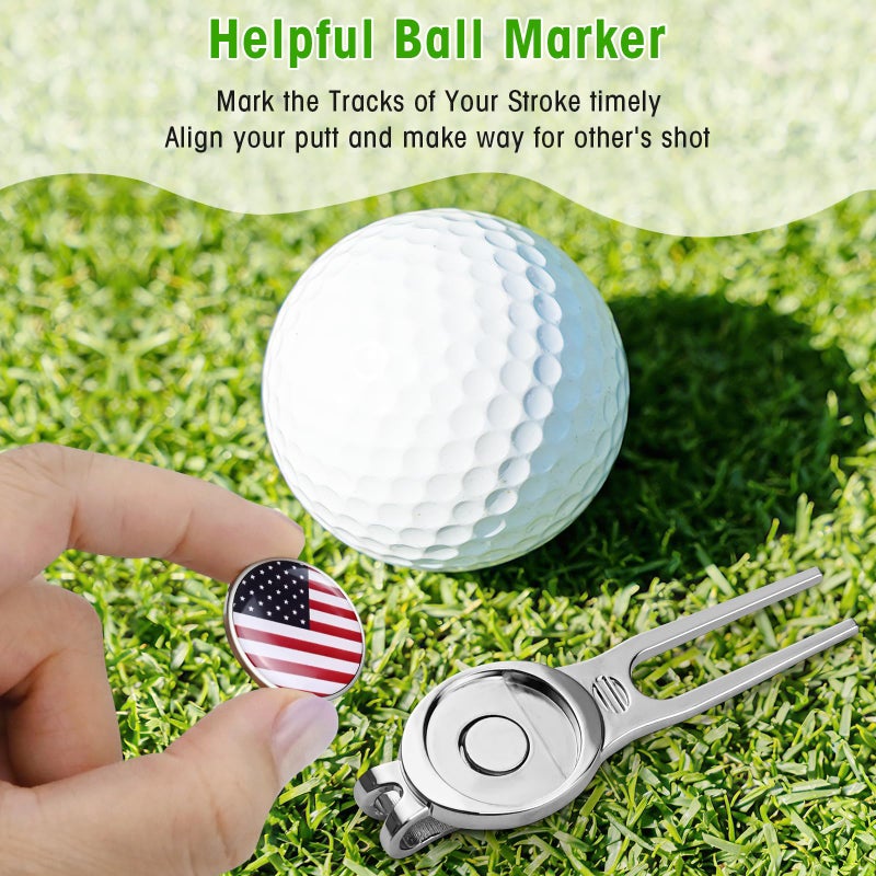 CHIVENIDO Golf Divot Repair Tool, Premium Metal Golf Ball Maker Magnetic Golf Divot Tool (1) - Image 4